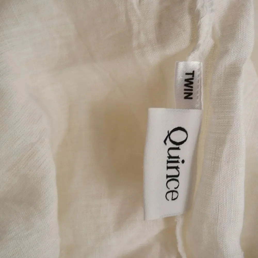 Quince White Twin  Linen Duvet Cover 100% European Flax NEW No Insert/Shams
